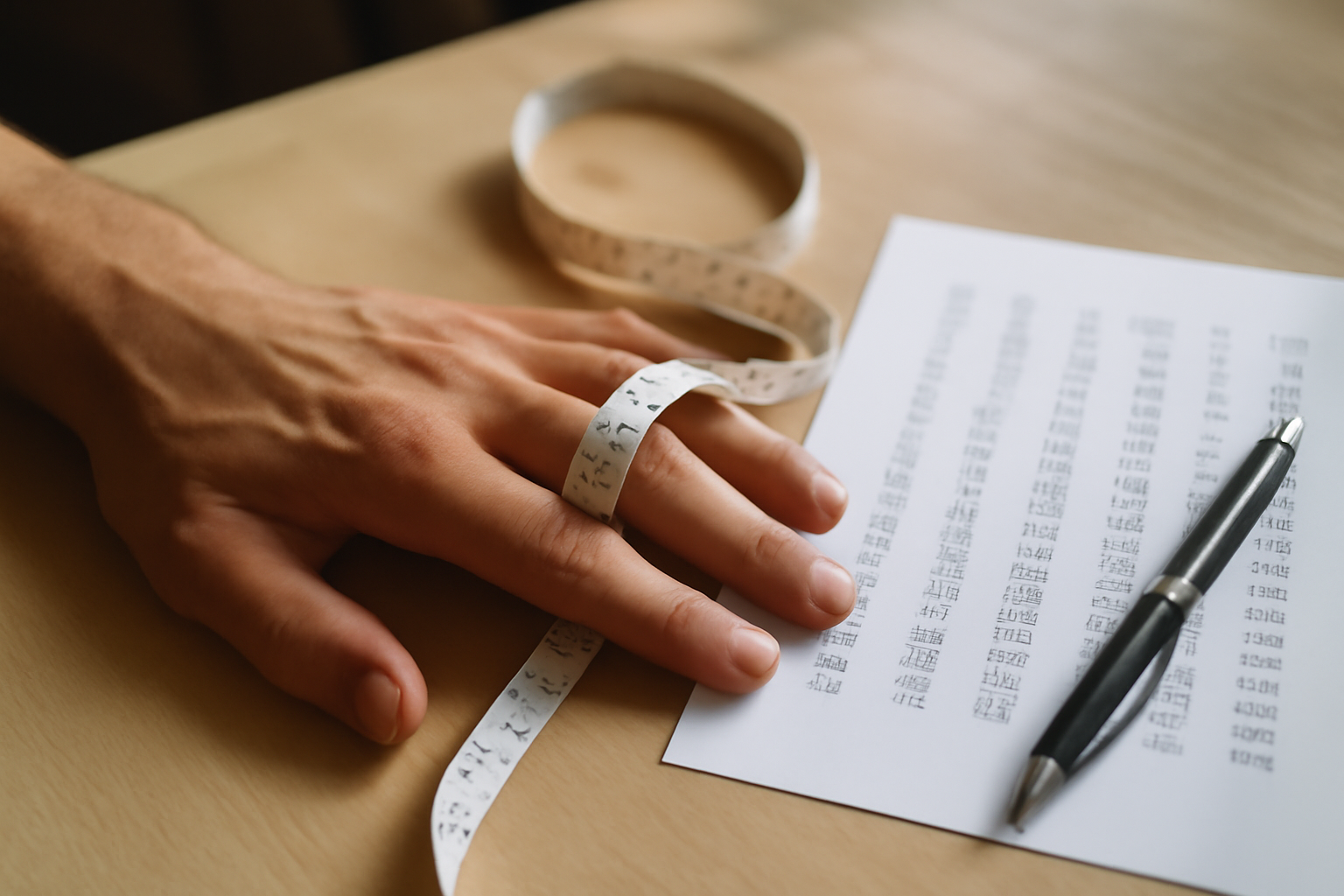 Mesure du tour de doigt en millimètres pour convertir une bague taille US en taille française