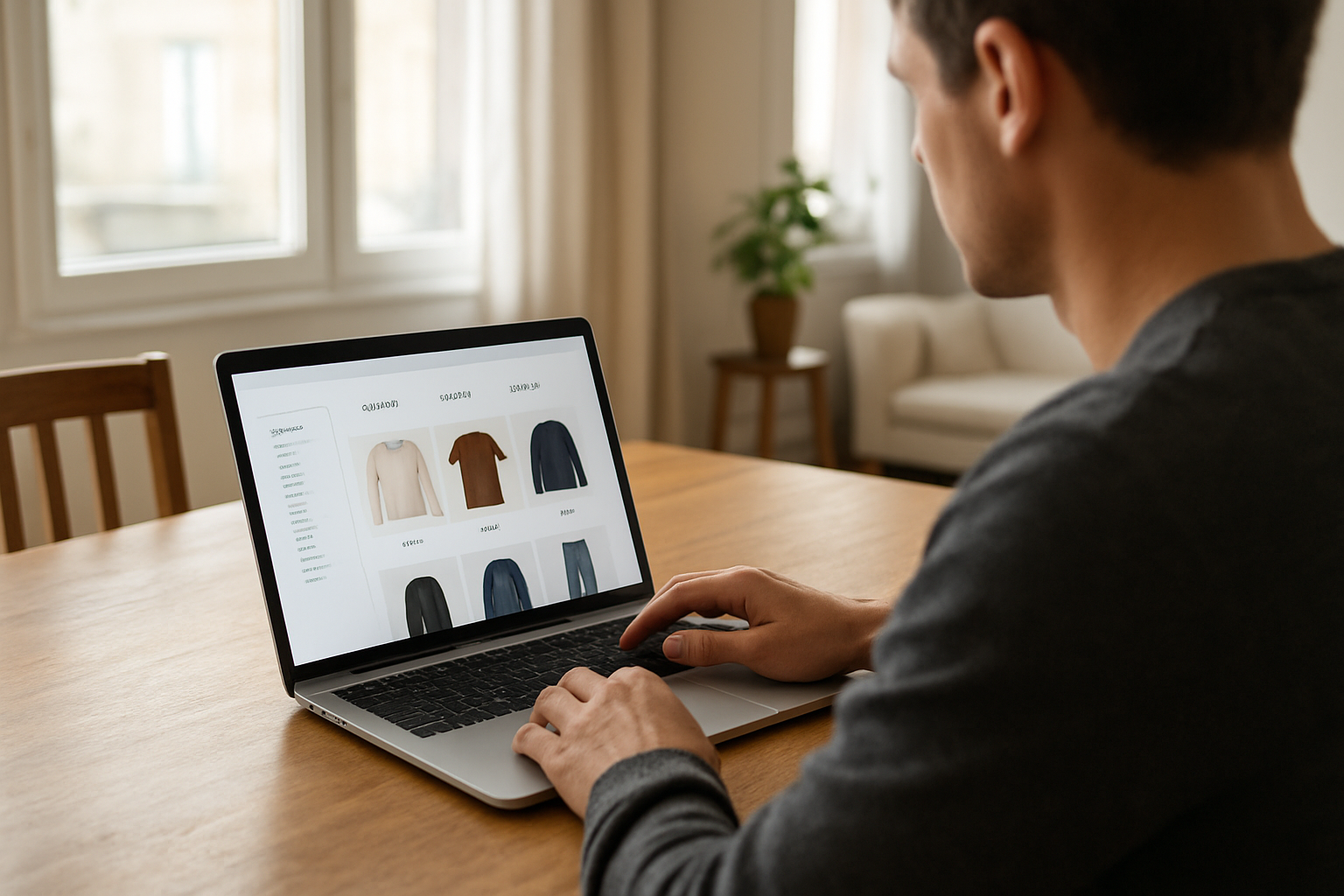 Boutique en ligne Tous Imparfaits sur écran avec filtres hommes femmes enfants
