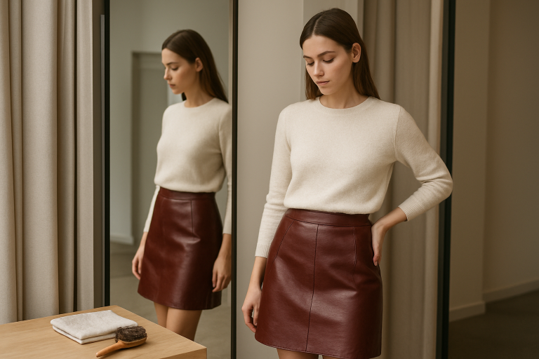 Jupe cuir bordeaux : styles élégants pour femme